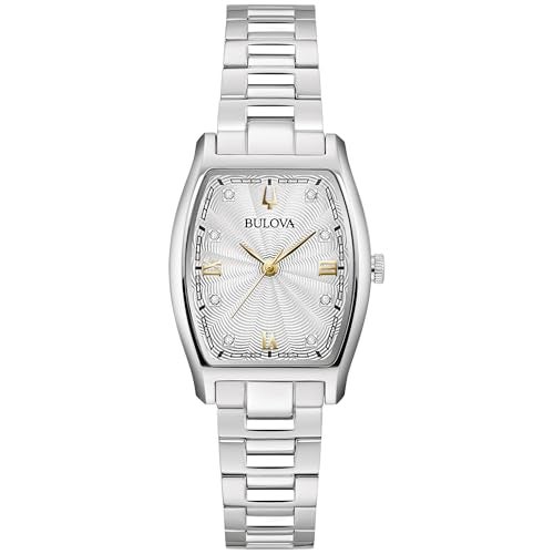 Bulova Ladies Dress Classic Diamond 3Hand Quartz Watch Stainless Steel Bracelet 26x35mm Case - Image 1