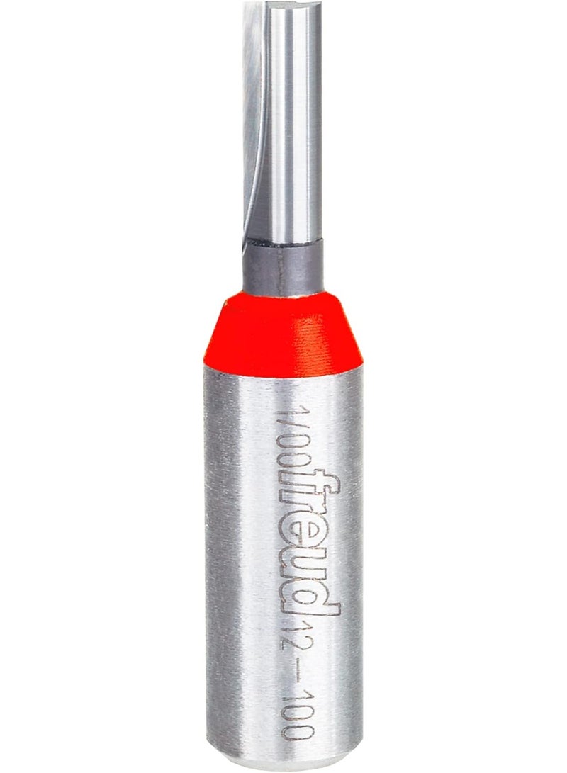 freud Freud Double Flute Straight Bit with Tico Hi-Density Carbide for Maximum Performance - 2 Cutters, 24000 RPM, 3/4" Height, 1/4" Diameter, 2-3/8" Length, 1/2" Shank - 12-100  - Image 1