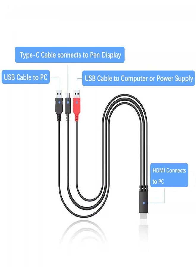 Spaseeba 3-in-1 Cable only for XP-Pen Artist10S, Artist12Pro, Artist13.3Pro, Artist15.6, Artist15.6Pro Drawing Pen Tablet - Image 2