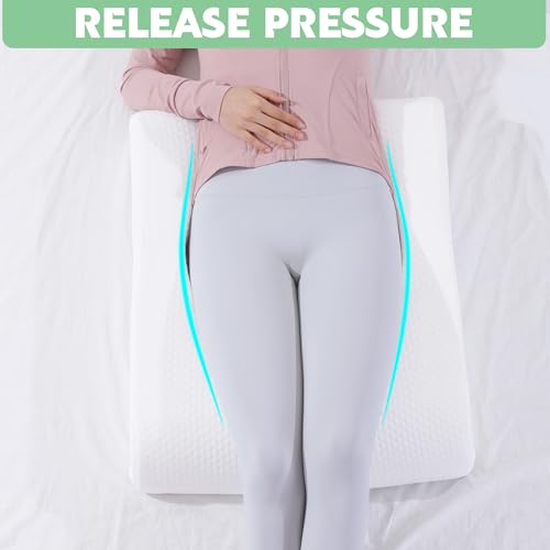 HOMBYS BBL Pillow After Surgery for Sleeping,High Density Foam Butt Pillow,Brazilian Butt Lift Pillow Post Surgery Recovery for Sleeping,BBL Chair with Hole (White) - Image 4
