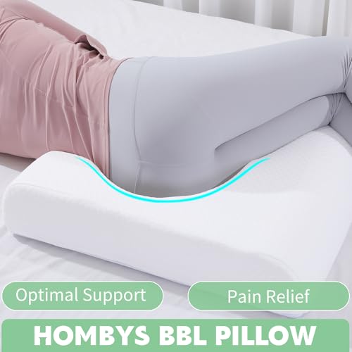 HOMBYS BBL Pillow After Surgery for Sleeping,High Density Foam Butt Pillow,Brazilian Butt Lift Pillow Post Surgery Recovery for Sleeping,BBL Chair with Hole (White) - Image 3