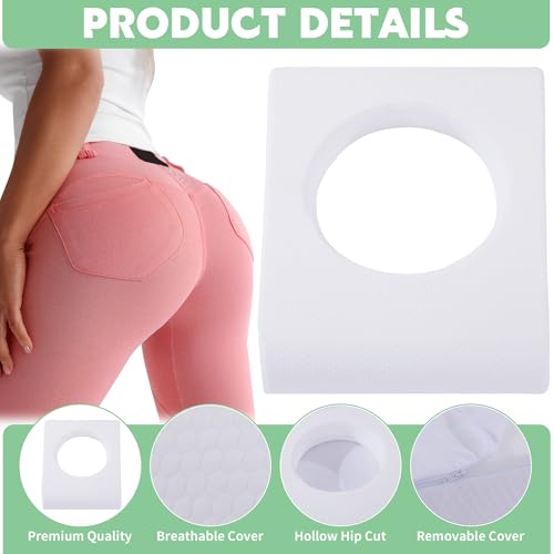 HOMBYS BBL Pillow After Surgery for Sleeping,High Density Foam Butt Pillow,Brazilian Butt Lift Pillow Post Surgery Recovery for Sleeping,BBL Chair with Hole (White) - Image 2
