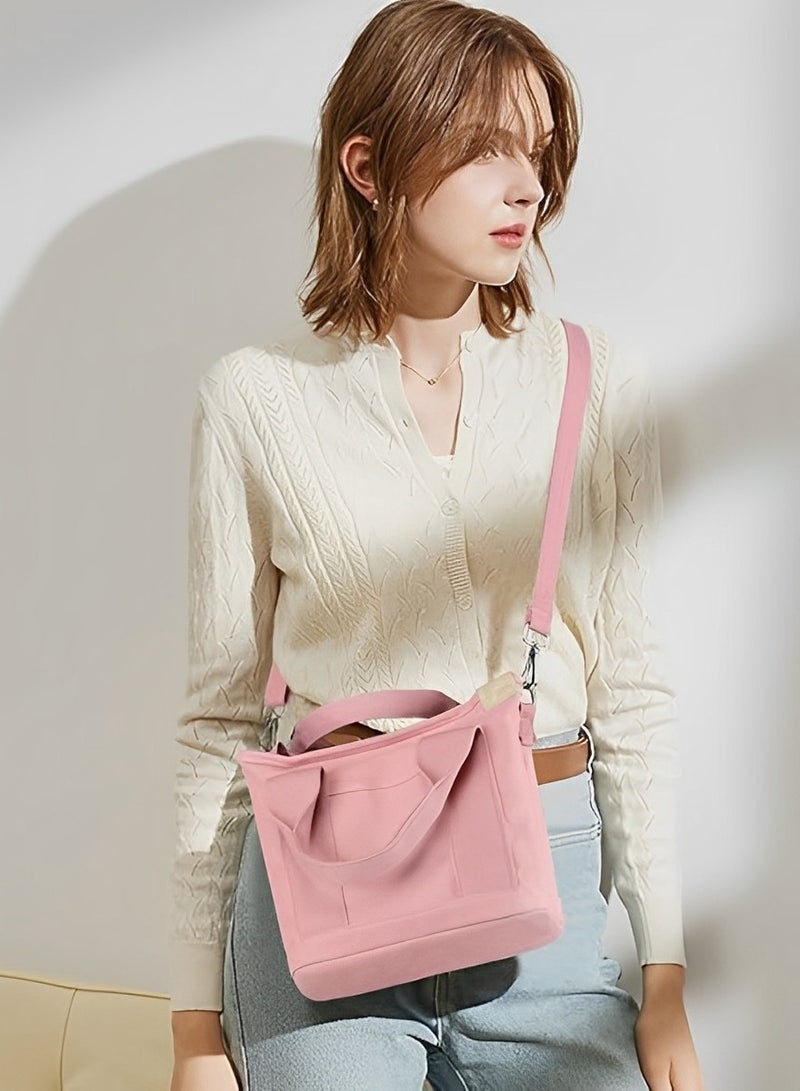 حقيبة حمل Skycare Canvas للنساء ، حقيبة حمل صغيرة مع حقيبة Crossbody قماشية سستة