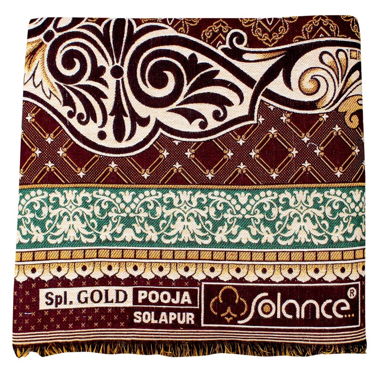 Mandhania Pooja Solapuri Chaddars 100% Cotton Dailyuse Double Bed Blanket Pack of 1 - Multicolor - Image 1