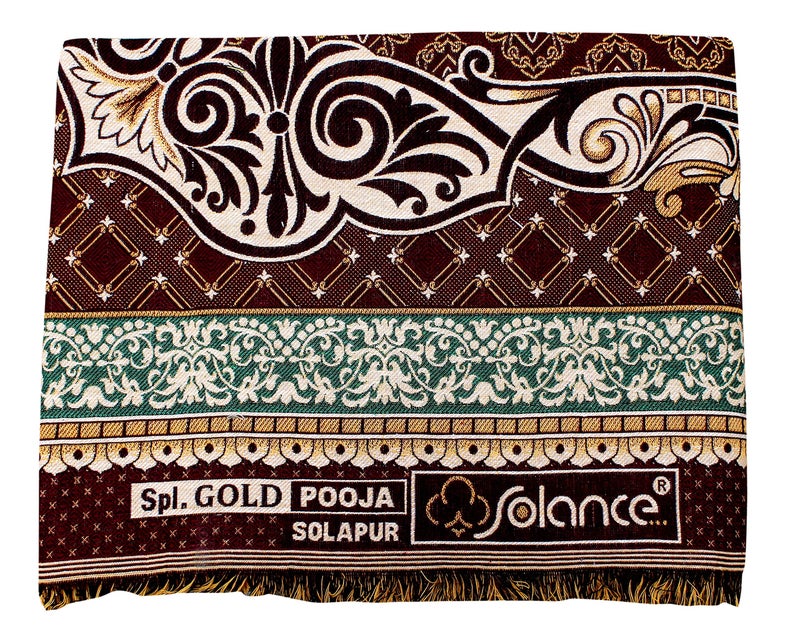 Mandhania Pooja Solapuri Chaddars 100% Cotton Dailyuse Double Bed Blanket Pack of 1 - Multicolor - Image 2