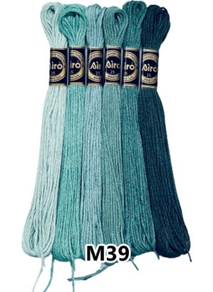 Airo Muline Etamine Cotton Embroidery Thread Thread 6 Piece Set 