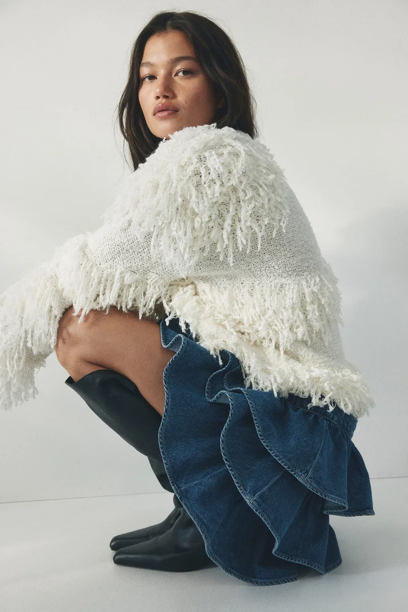 H&M Tiered denim skirt