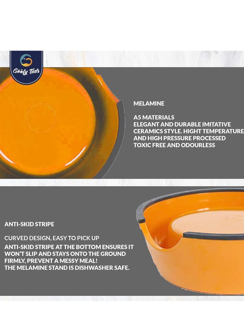 ELTRAZONE Colored Stainless Steel Anti-Skid Pet Bowls – Food Grade Water & Food Bowl for Dogs and Cats (XS-210ml, Orange) - Image 4