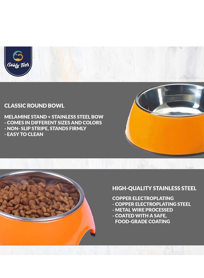 ELTRAZONE Colored Stainless Steel Anti-Skid Pet Bowls – Food Grade Water & Food Bowl for Dogs and Cats (XS-210ml, Orange) - Image 5
