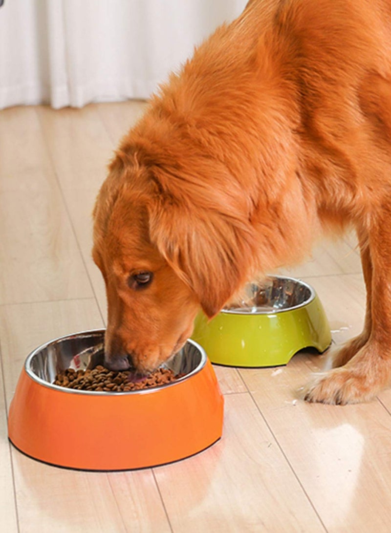 ELTRAZONE Colored Stainless Steel Anti-Skid Pet Bowls – Food Grade Water & Food Bowl for Dogs and Cats (XS-210ml, Orange) - Image 1