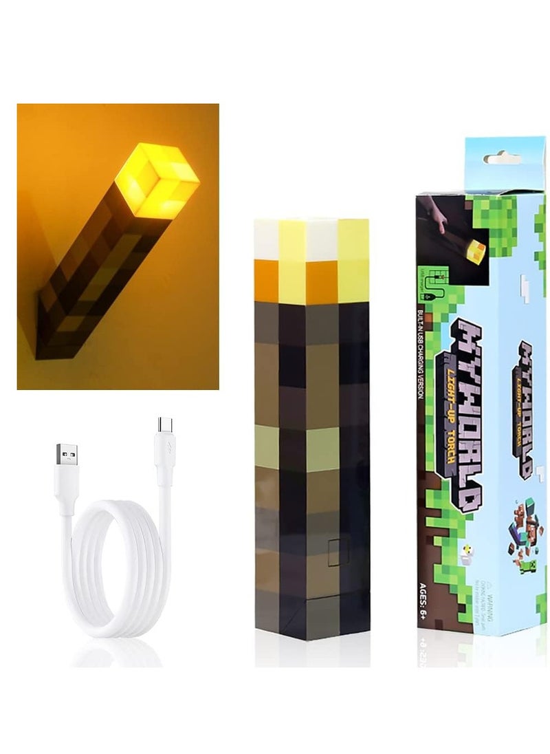 Generic Minecraft wall lamp replica, plastic Minecraft torch lamp toy, gift, decoration.  - Image 1