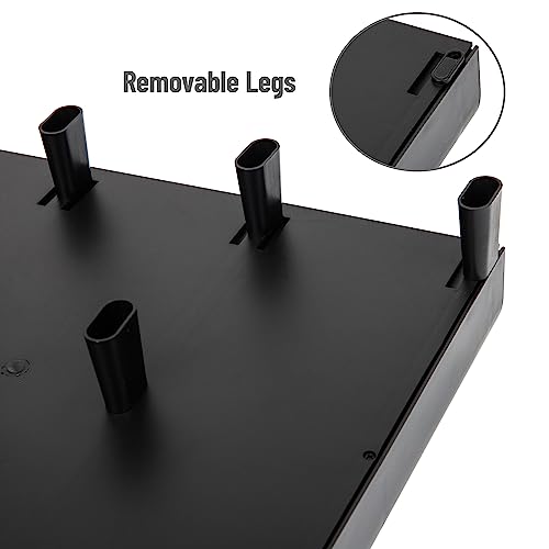 Mind Reader Monitor Stand, 3 Storage Drawers, Desktop Organizer, Riser, Office, 13.5"L x 13"W x 4"H, Set of 2, Black - Image 4