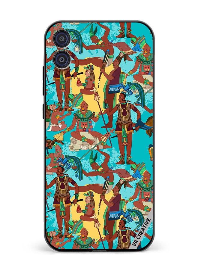 VR CREATIVE Protective Case Cover For Samsung Galaxy M04/F04 Ancient Mayan Mural Design Multicolour - Image 1