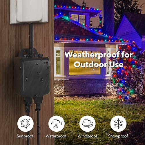 BN-LINK 7 Day Outdoor Heavy Duty Digital Programmable Timer, Outdoor Timer Outlet Waterproof, 2 Grounded Electrical Outlets for Christmas Lights, ETL Listed（2 Pack） - Image 4