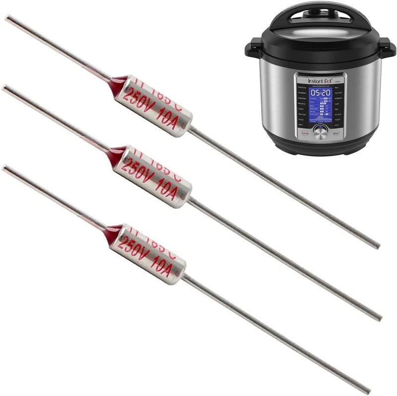 ZoneFly Original Electric Pressure Cookers Thermal Fuses for Instant Pot 3,6,8 Qt DUO/ULTRA/LUX, 185 Celsius Thermal Fuses for Pressure Cooker for PowerXL/Quick Pot/ Y4D-36 Y6D-36 Y8D 36 Y10D-36, 3-Pack - Image 1