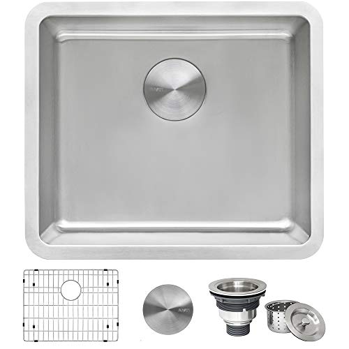 Ruvati 20-inch Undermount Bar Prep Kitchen Sink - 16 Gauge Stainless Steel Kitchen Sink Single Bowl with Brushed Finish hides scratches, Easy-to-Clean Undermount Sinks - RVM5020 - Image 1