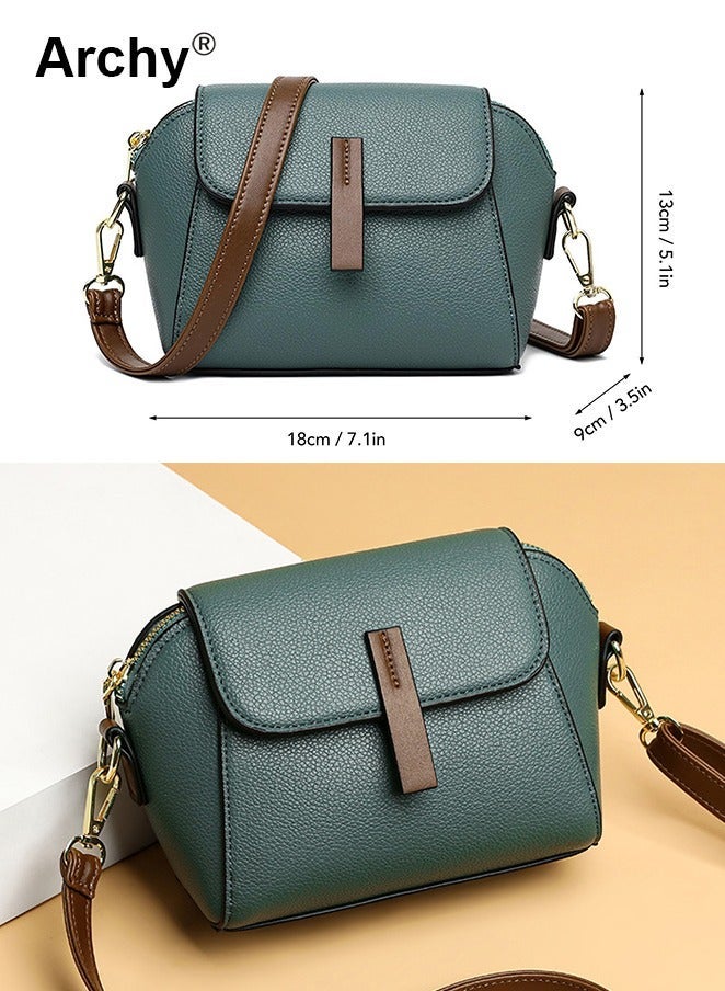 Archy Women's New Fashion Bags Soft Leather Simple Classic Crossbody Bag Double Layer Compartment - Image 2