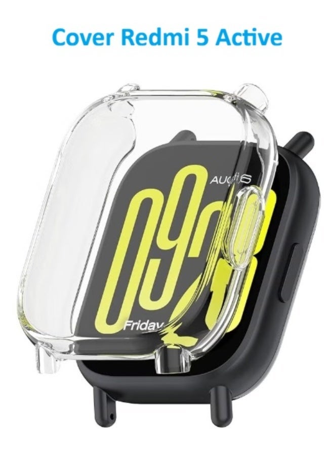 حافظة حماية سليكون بتغطيه كامله لساعة شاومي ريدمي 5 اكتيف - شفاف - Image 1