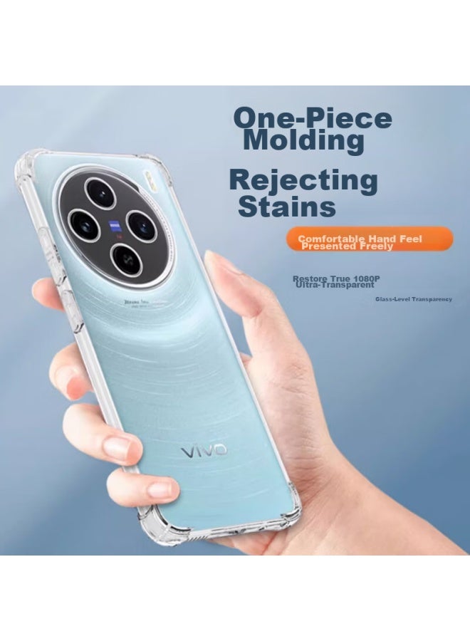 MAIKUQI مايكوكوي، مناسب لـ Vivo X100، غلاف هاتف مضاد للصدمات، حماية كاملة، وسادة هوائية، غلاف واقي شفاف، غلاف ناعم TPU، شفاف أبيض - Image 2