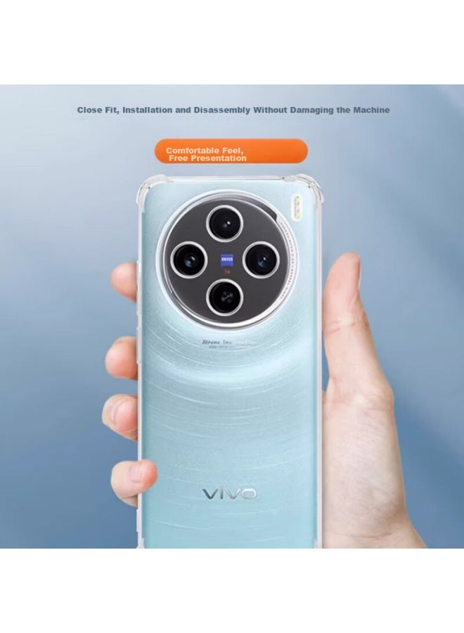 MAIKUQI مايكوكوي، مناسب لـ Vivo X100، غلاف هاتف مضاد للصدمات، حماية كاملة، وسادة هوائية، غلاف واقي شفاف، غلاف ناعم TPU، شفاف أبيض - Image 5