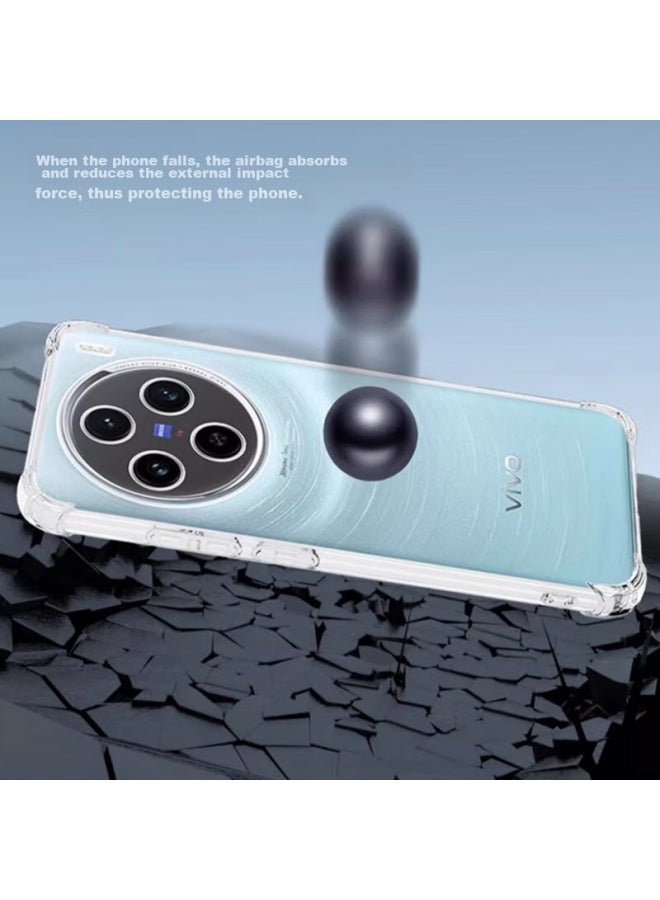 MAIKUQI مايكوكوي، مناسب لـ Vivo X100، غلاف هاتف مضاد للصدمات، حماية كاملة، وسادة هوائية، غلاف واقي شفاف، غلاف ناعم TPU، شفاف أبيض - Image 3