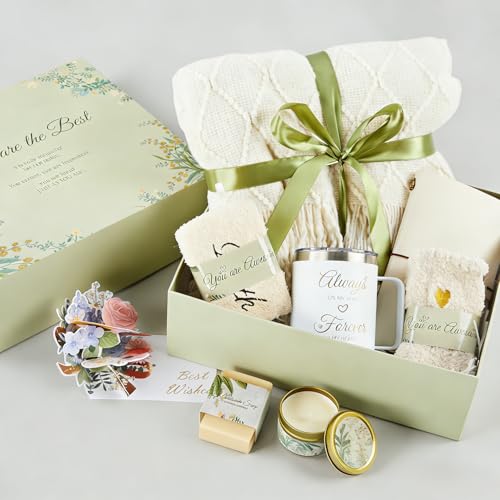 EVERMOW Basket Unique Women Gift Set Birthday Gift Box for Her or Girlfriend Wife Mother Best Friend Wife Coworker Thinking of You Self Care Spa Package - Image 1