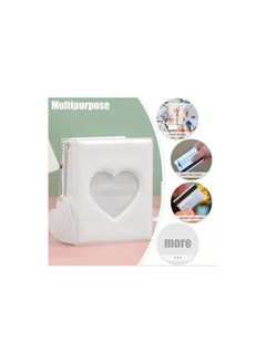 Generic 3 Inch Photocard Holder Book Mini Photo Al Mirror-like Photocard Binder Small Photo Card Book Love Heart Hollow Photocard ID Holder with Love Heart Pendant 32 Pockets,White  - Image 2