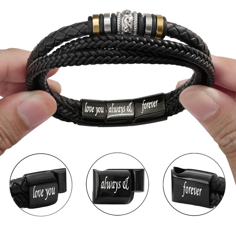 Larvincy To My Son Bracelet From Mom And Dad With Heartfelt Message & Elegant Box, Son Jewelry Gifts From Mother Father, Bracelets For Men On Birthday, Wedding, Father Day, Christmas & More - Image 5