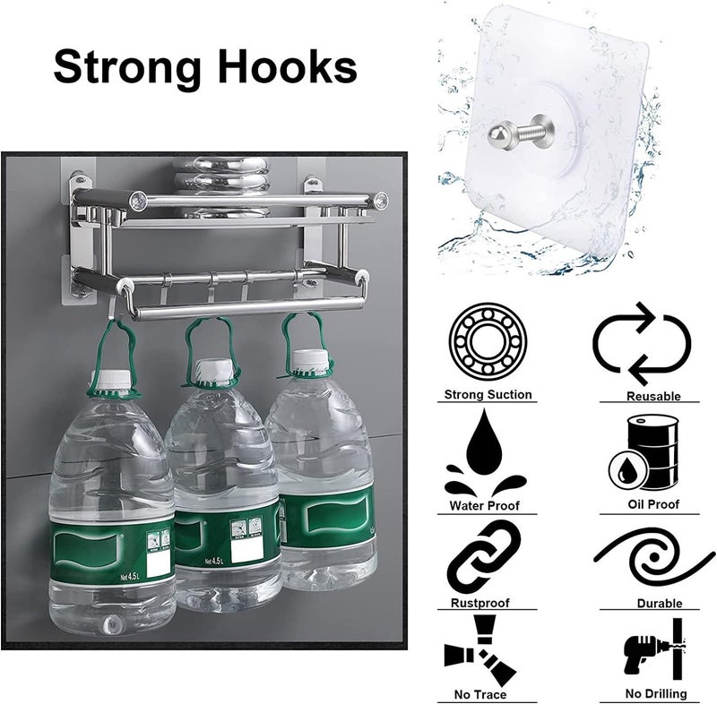 VONITY 7 Pcs Screw Hook Heavy Duty Hooks for Hanging Sticky Hangers for Wall Self Adhesive Hooks Bathroom Hooks for Hanging Curtain Hanger Without Drilling Kitchen Hooks Hanger for Wall AS68 - Image 5