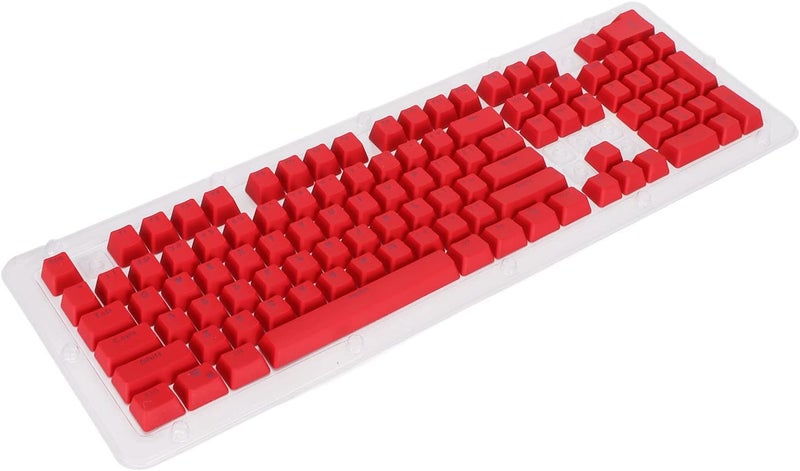أغطية مفاتيح SUNGOOYUE من مادة PBT، 106 مفتاح بارتفاع OEM مع طلاء زيتي وحقن لونين، مناسبة للوحات المفاتيح الميكانيكية 61 87 104 مفتاح (أحمر) - Image 5