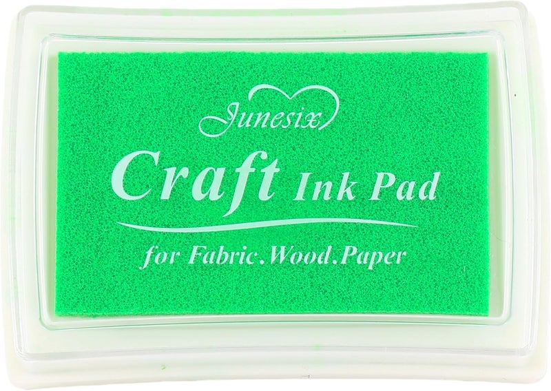 Craft Stamp Ink Pad for Paper Wood Fabric 15 Colors Available for Rubber Stamps (Light Green)