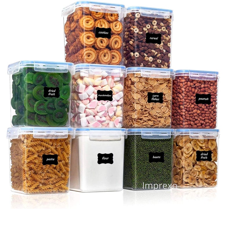 IMPREXO airtight plastic containers for kitchen storage containers for kitchen airtight kitchen containers (Pack of 10, 2150 ML) - Image 4