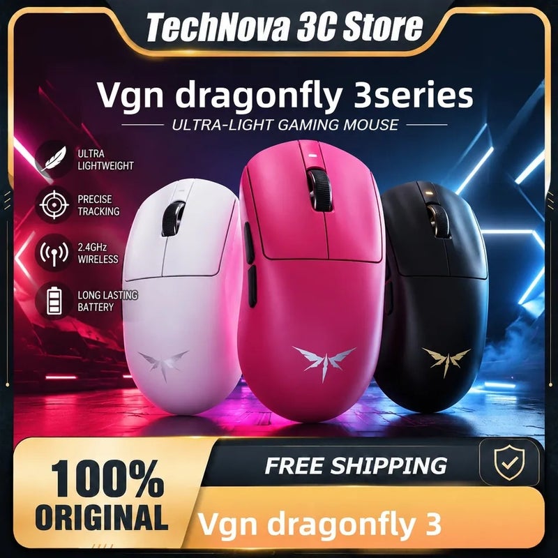 ATK Dragonfly A9 Ultra / A9 SE Plus Wireless Gaming Mouse PAW3950 Ultra Lightweight Tri-Mode Ergonomic FPS Esports, PC - Image 2