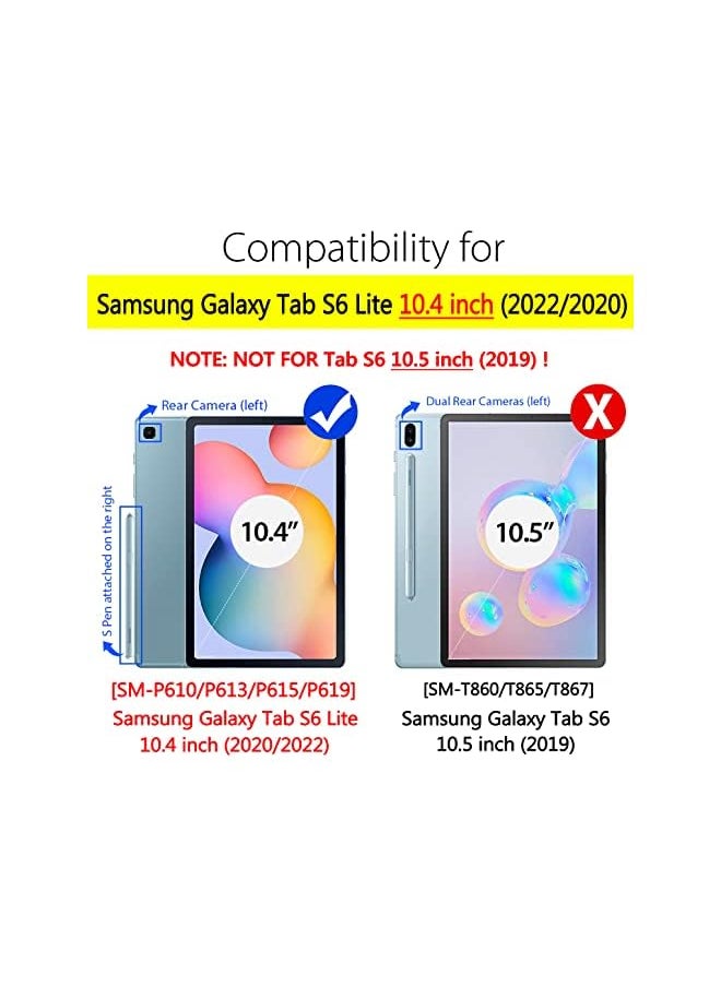 DUZZONA Case For Samsung Galaxy Tab S6 Lite 10.4 Inch 2022/2020 With S Pen Holder, Duzzona Clear Transparent Back Cover For S6 Lite 10.4 Inch Tablet (Sm-P610/P613/P615/P619), Auto Wake/Sleep, Blue  - Image 2
