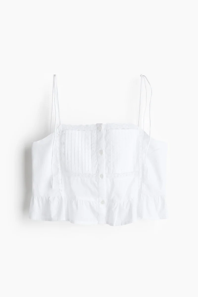 H&M Flounce-trimmed strappy top