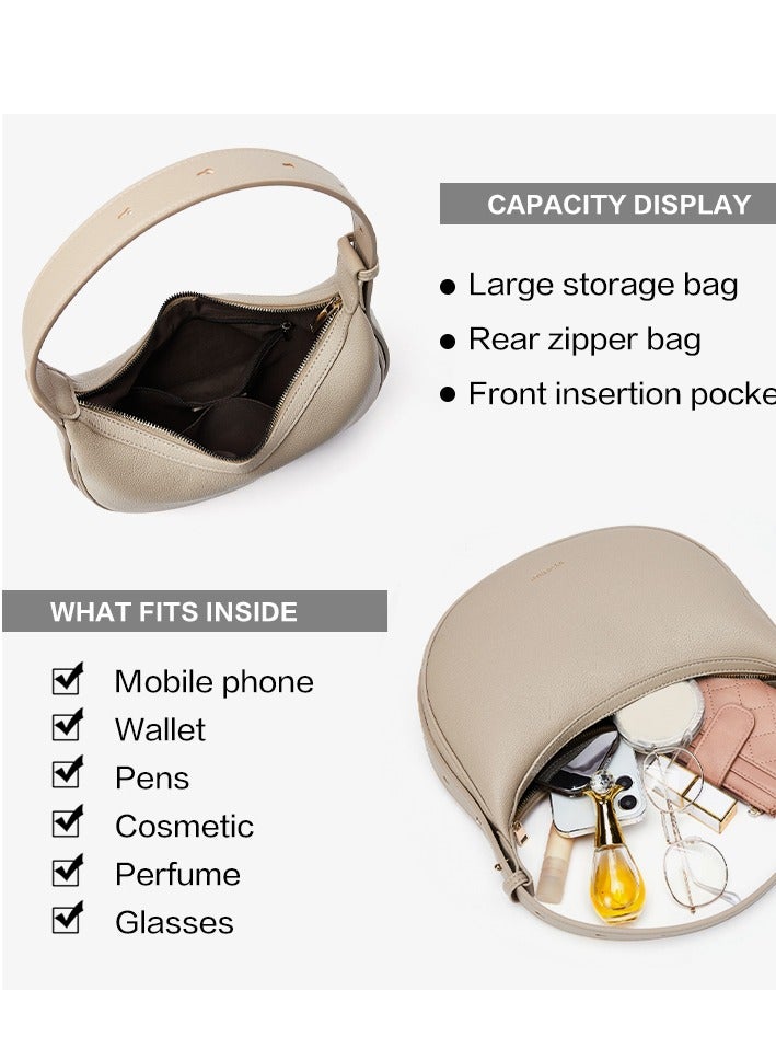 Bostanten Bostanten 3-in-1 Moon Bag | Convertible Crossbody, Shoulder & Handbag | Premium Vegan Leather | Pale Camel Color | Stylish & Versatile for Everyday Use  - Image 3