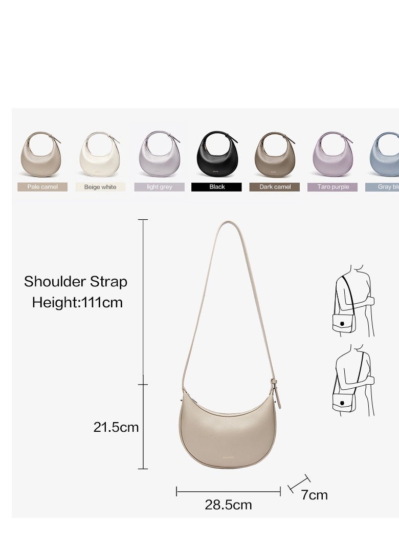 Bostanten Bostanten 3-in-1 Moon Bag | Convertible Crossbody, Shoulder & Handbag | Premium Vegan Leather | Pale Camel Color | Stylish & Versatile for Everyday Use  - Image 4