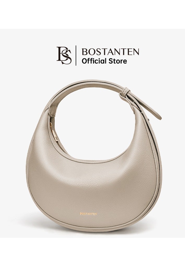 Bostanten Bostanten 3-in-1 Moon Bag | Convertible Crossbody, Shoulder & Handbag | Premium Vegan Leather | Pale Camel Color | Stylish & Versatile for Everyday Use  - Image 1