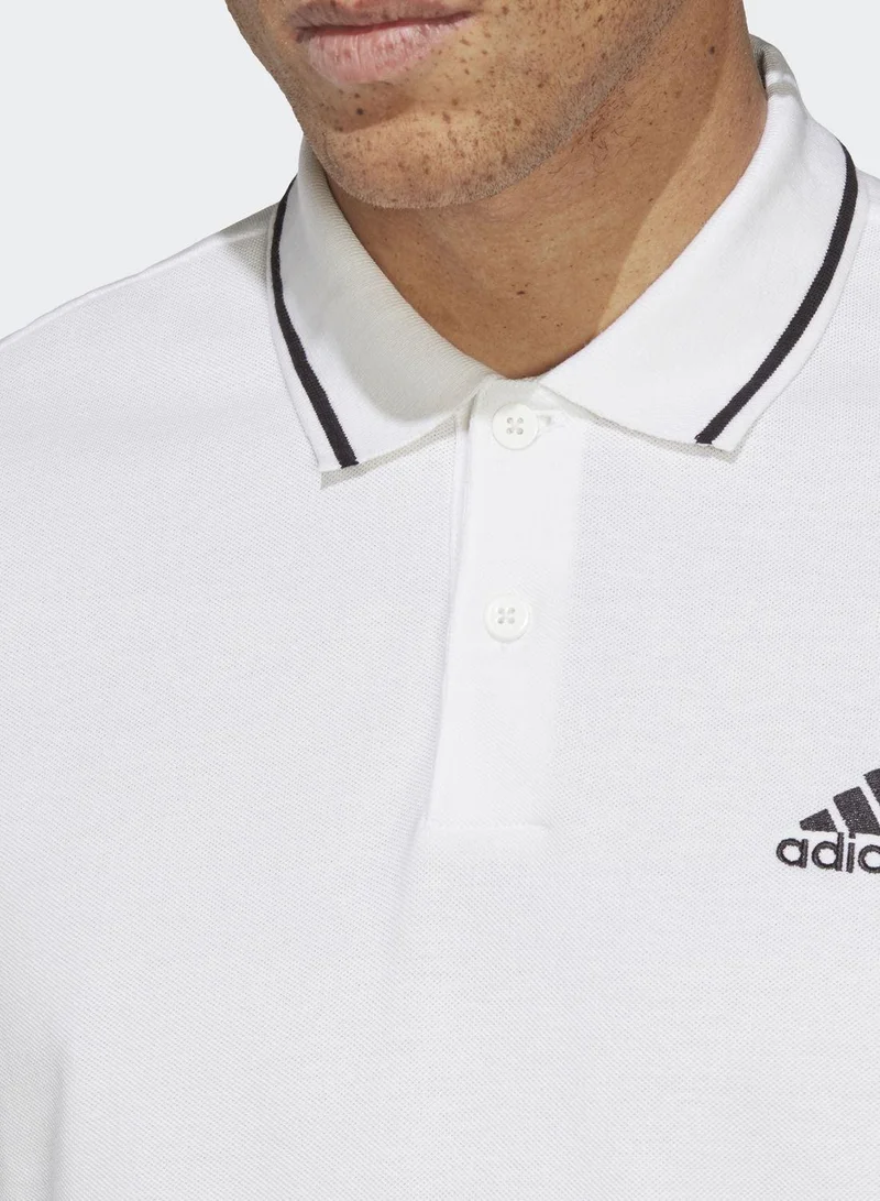 Adidas M Sl Pq Ps White Training Polo Shirts 2XS