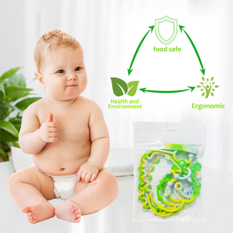 RTMOK Silicone Pacifier Clip,Applies to Car Seat,High Chair,Stroller Accessories,Cribs,Rocking Chair - Image 2