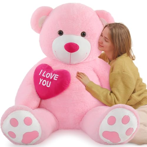 BENINY Giant Teddy Bear 52 Big Stuffed Animal with Heart Large I Love You Teddy Bear Plush Toys for Kid Christmas Birthday Valentines Bear Gift for Girlfriend Wedding - Image 1