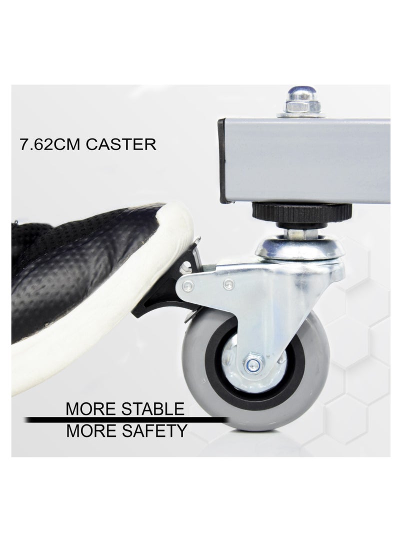 سكاي لاند طاولة تنس الطاولة بحجم رسمي EM-8002 | طاولة بينج بونج داخلية بتصميم قابل للطي | عجلات قفل كبيرة الحجم | محمولة ومضغوطة للمنزل أو المكتب أو الترفيه | طاولة تنس الطاولة مع الشبكة والمضارب مضمنة - Image 3