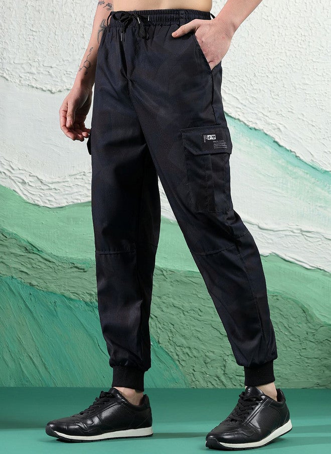 POPCULTR Men's Black Polyester Regular Fit Track Pants - Image 3