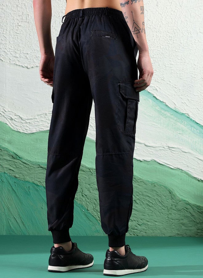 POPCULTR Men's Black Polyester Regular Fit Track Pants - Image 4