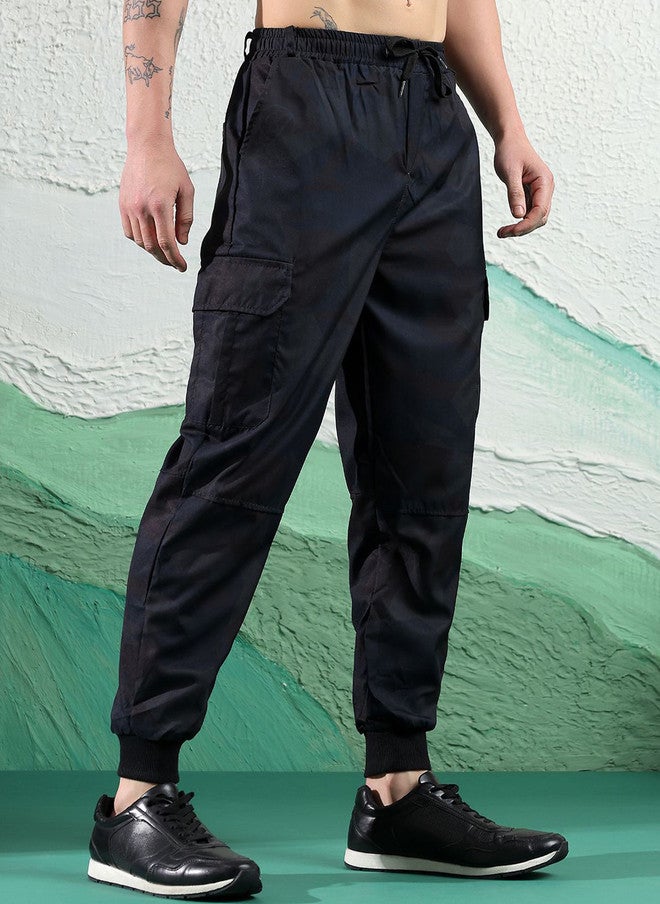 POPCULTR Men's Black Polyester Regular Fit Track Pants - Image 2
