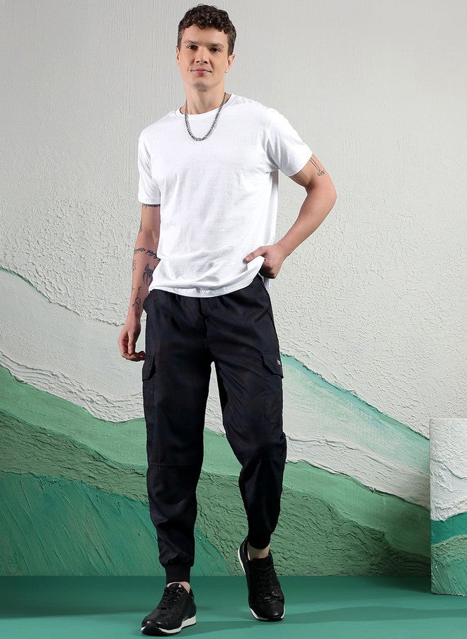 POPCULTR Men's Black Polyester Regular Fit Track Pants - Image 5