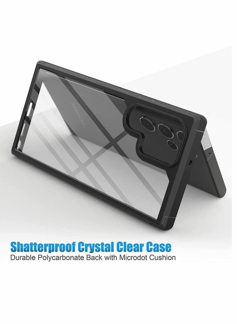 Y&D Designed for Samsung S22 Ultra Case,Excefore Clear Translucent Hard Back with Soft Bumper Edge Slim Protective Thin Phone Cover Compatible Galaxy 5G Case Black - Image 5