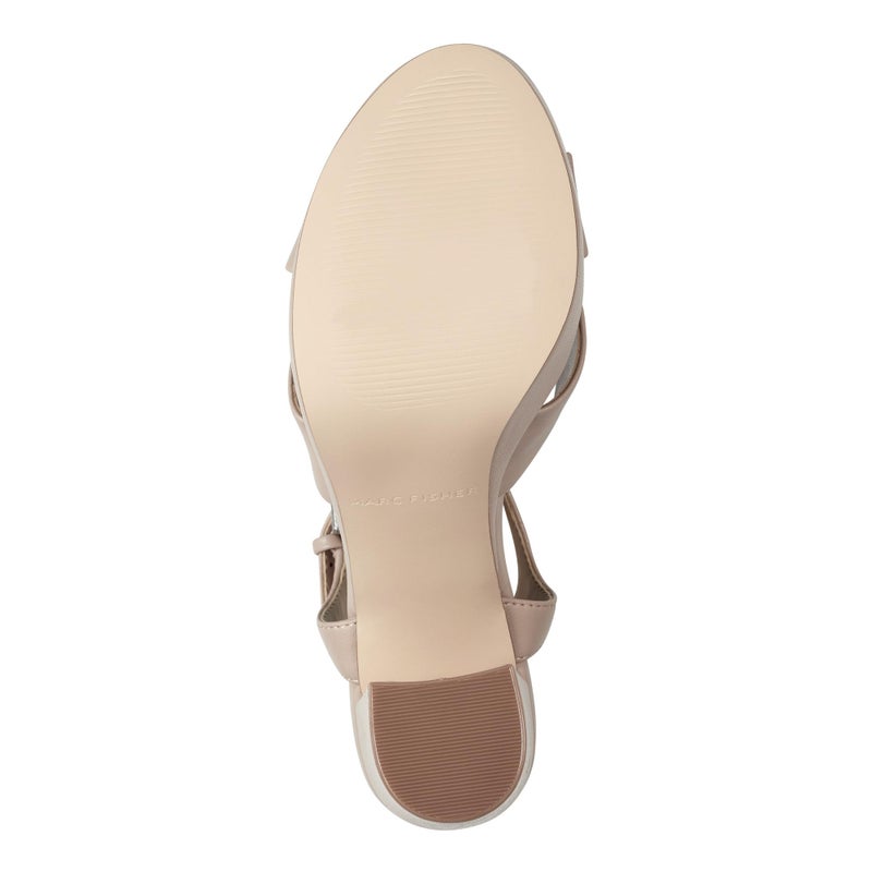 Marc Fisher Women's Deren Heeled Sandal, Lite Latte 110, 6 - Image 4