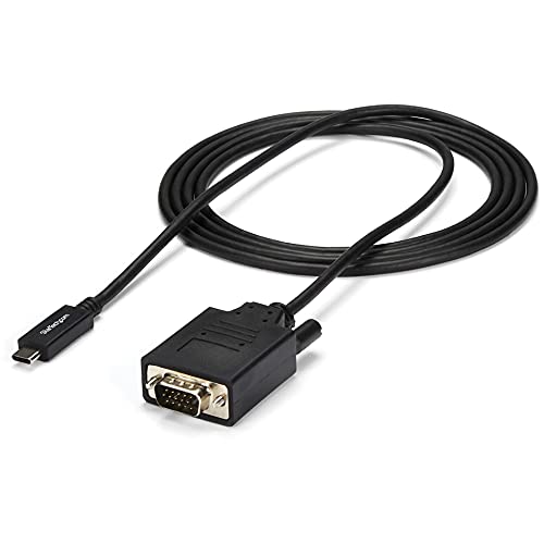 Startech.com StarTechcom 6ft2m USB C to VGA Cable 1920x12001080p USB Type C to VGA Video Active Adapter Cable Thunderbolt 3 Compatible Laptop to VGA MonitorProjector DP Alt Mode HBR2 CDP2VGAMM2MB - Image 1