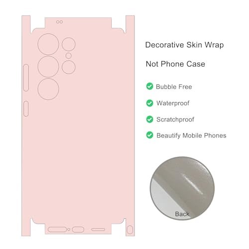 CXWITHY 2 Pack Skin Wrap for Samsung Galaxy S25 Ultra, Phone Stickers Protective Film Ultra Thin Vinyl Decal Color Changing Cover for Mobile's Back, Camera, Frame (Pink) - Image 4